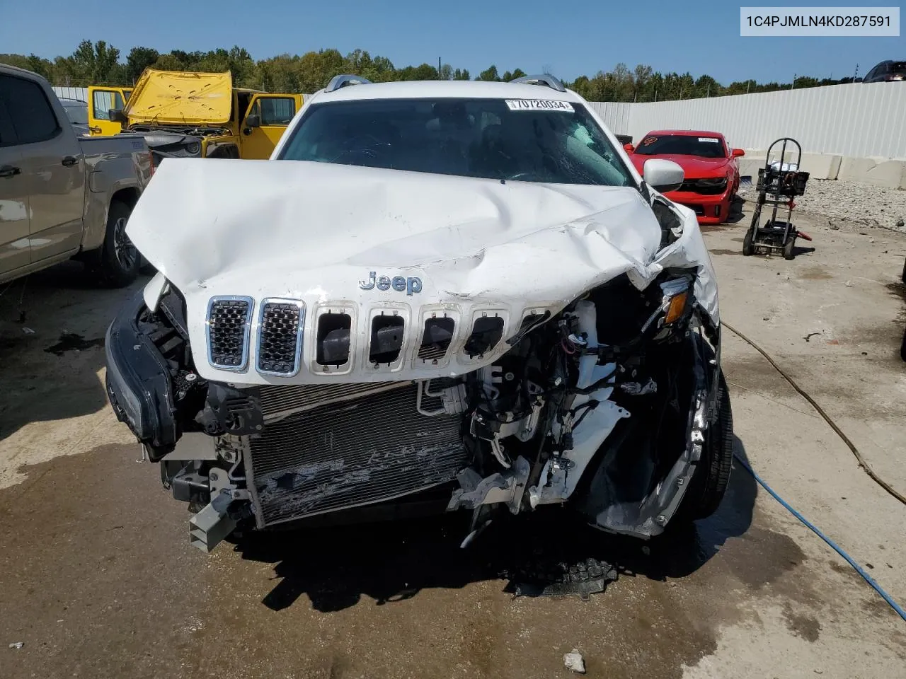 2019 Jeep Cherokee Latitude Plus VIN: 1C4PJMLN4KD287591 Lot: 70720034