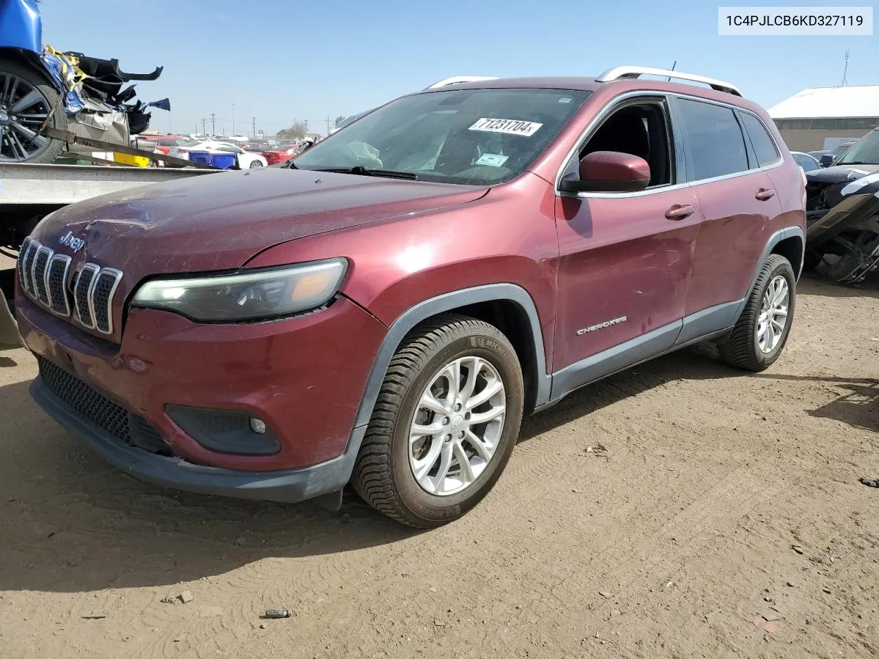 2019 Jeep Cherokee Latitude VIN: 1C4PJLCB6KD327119 Lot: 71231704