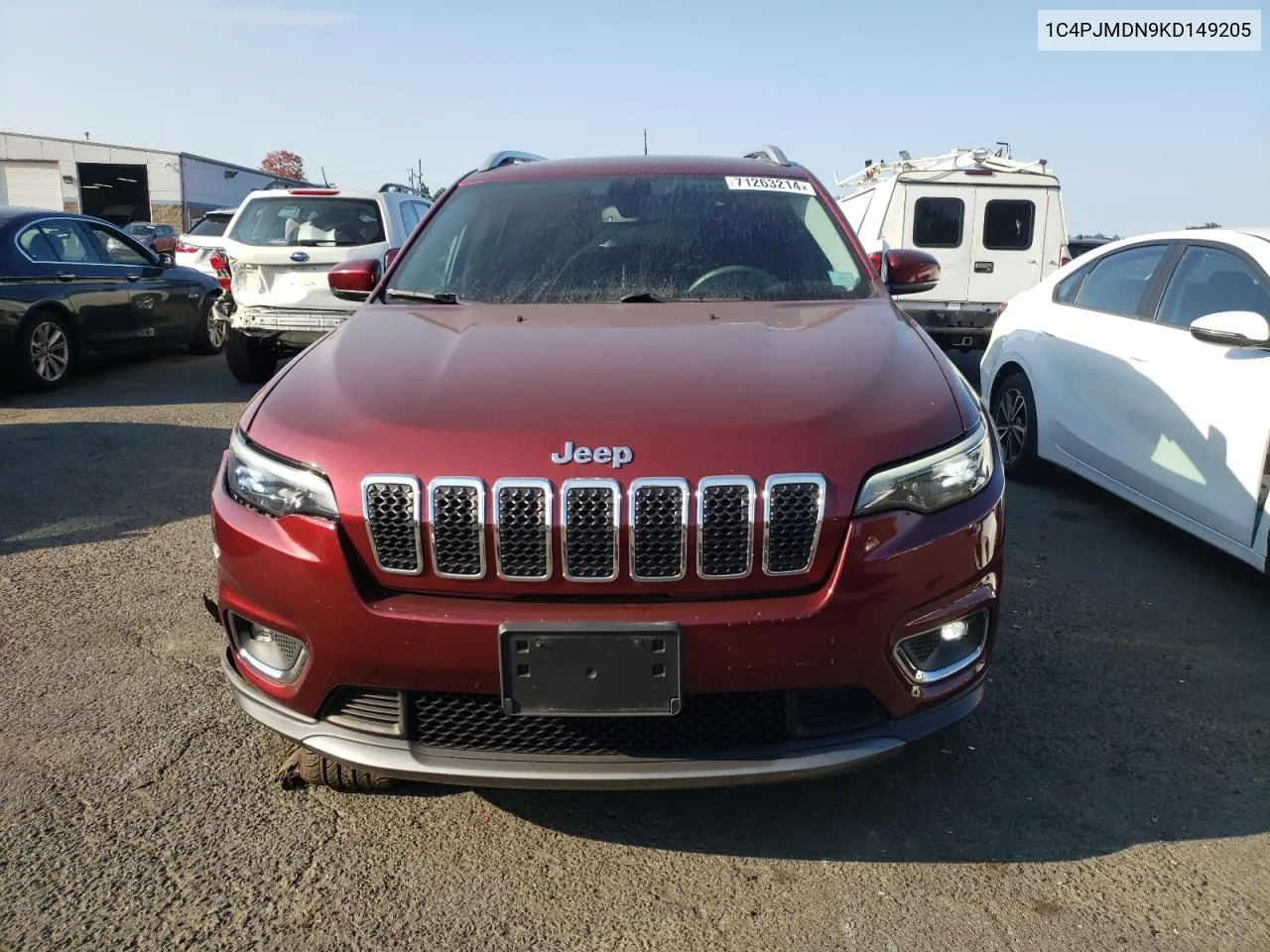 2019 Jeep Cherokee Limited VIN: 1C4PJMDN9KD149205 Lot: 71263214