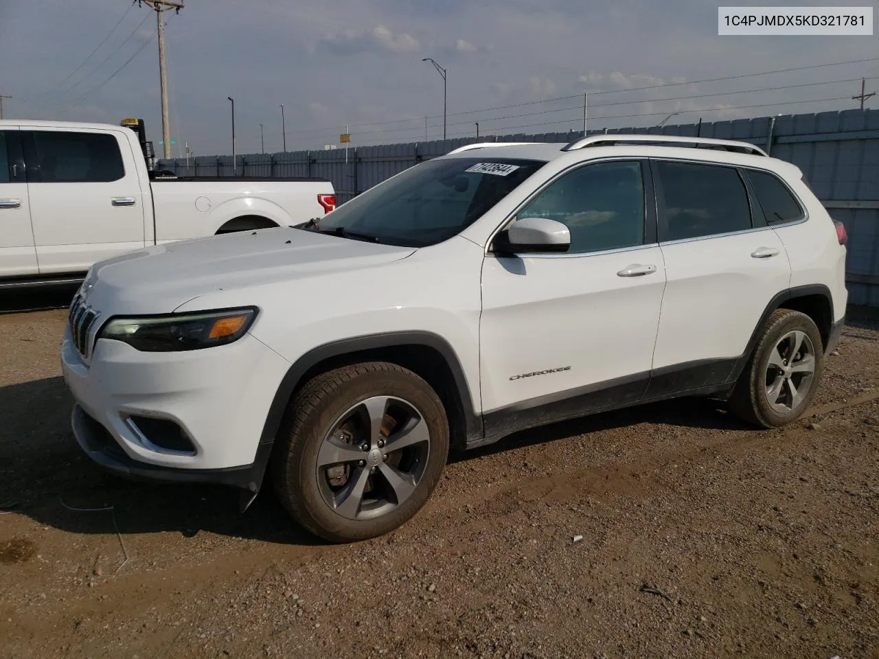 2019 Jeep Cherokee Limited VIN: 1C4PJMDX5KD321781 Lot: 71423644