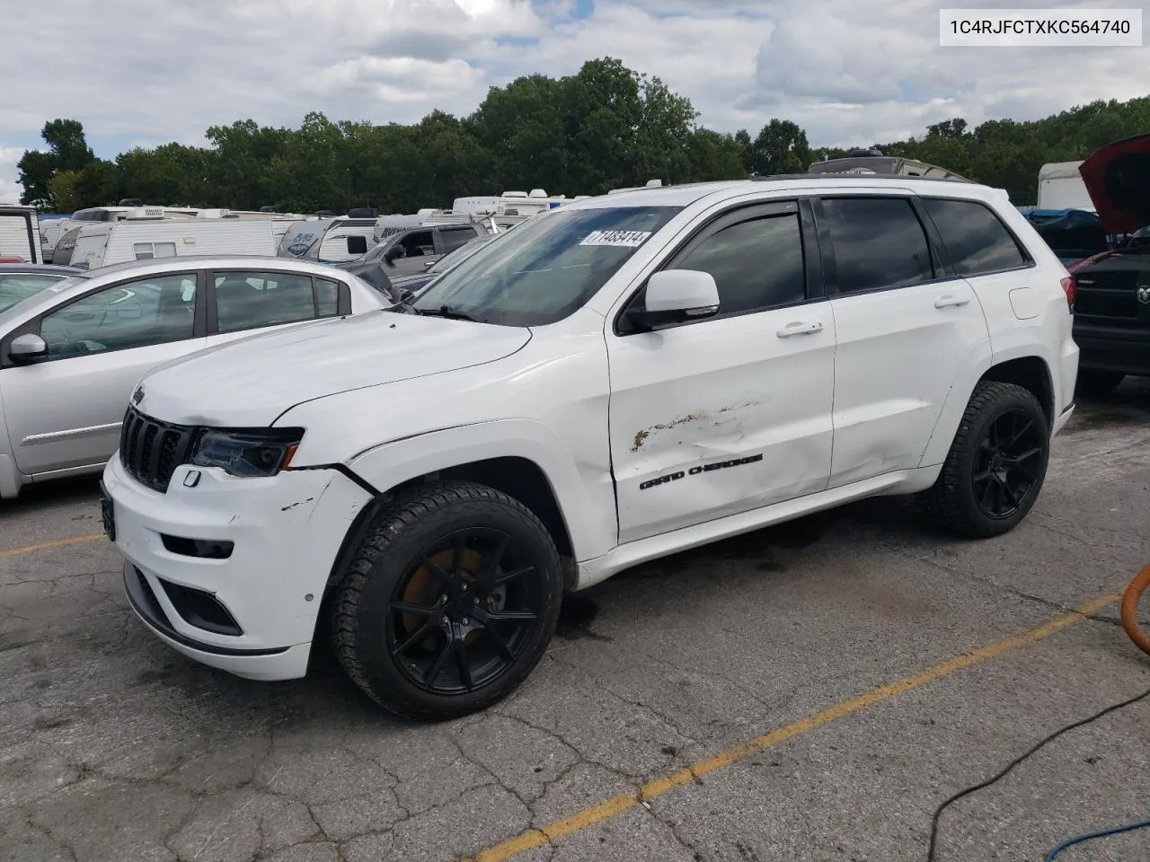 2019 Jeep Grand Cherokee Overland VIN: 1C4RJFCTXKC564740 Lot: 71483414