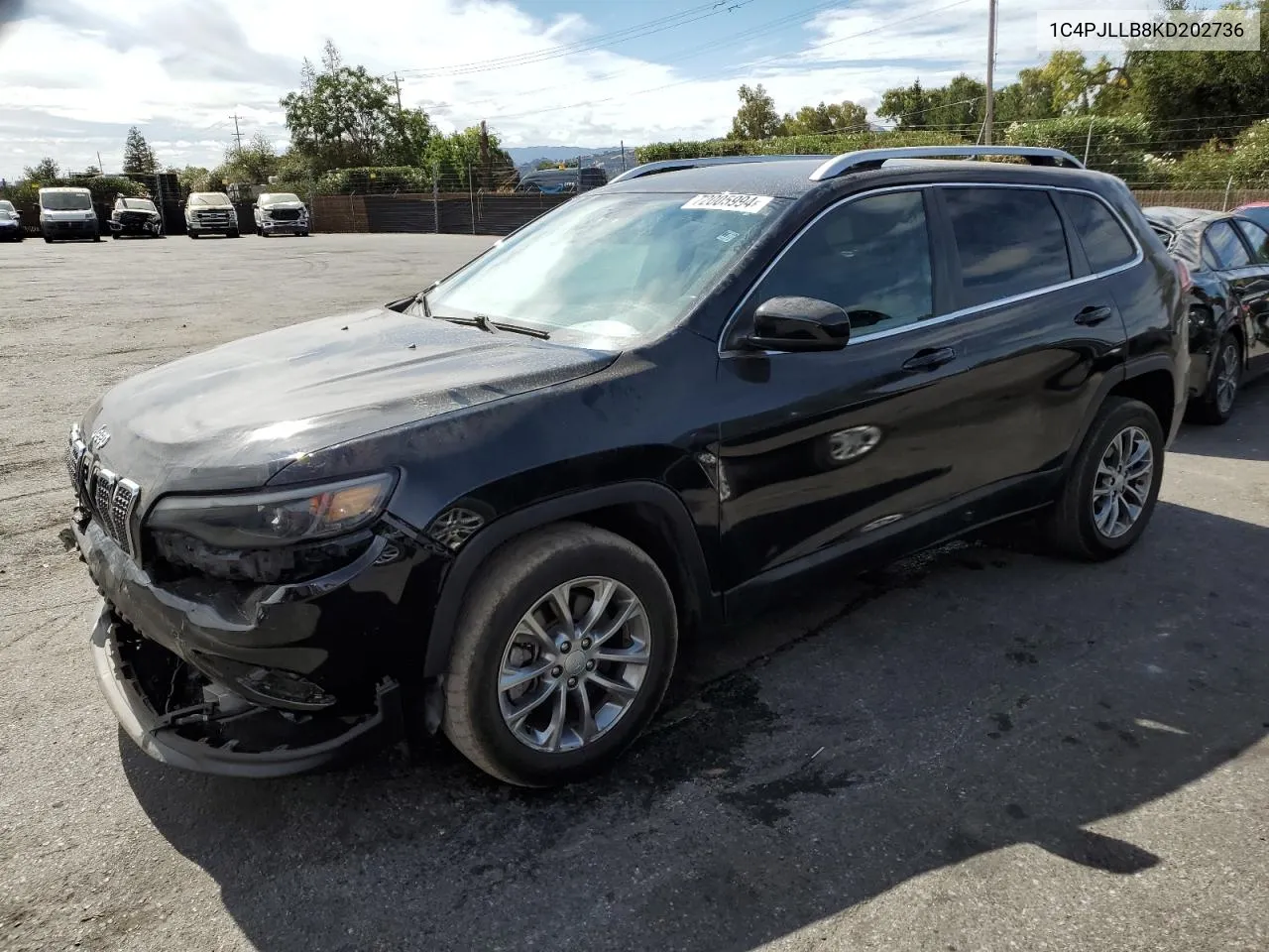 2019 Jeep Cherokee Latitude Plus VIN: 1C4PJLLB8KD202736 Lot: 72005994