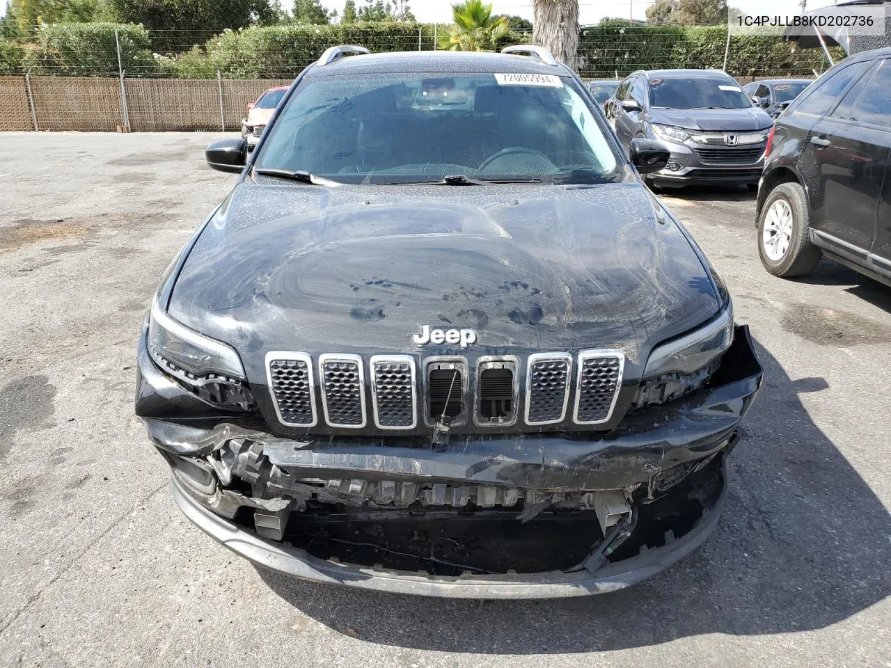 2019 Jeep Cherokee Latitude Plus VIN: 1C4PJLLB8KD202736 Lot: 72005994