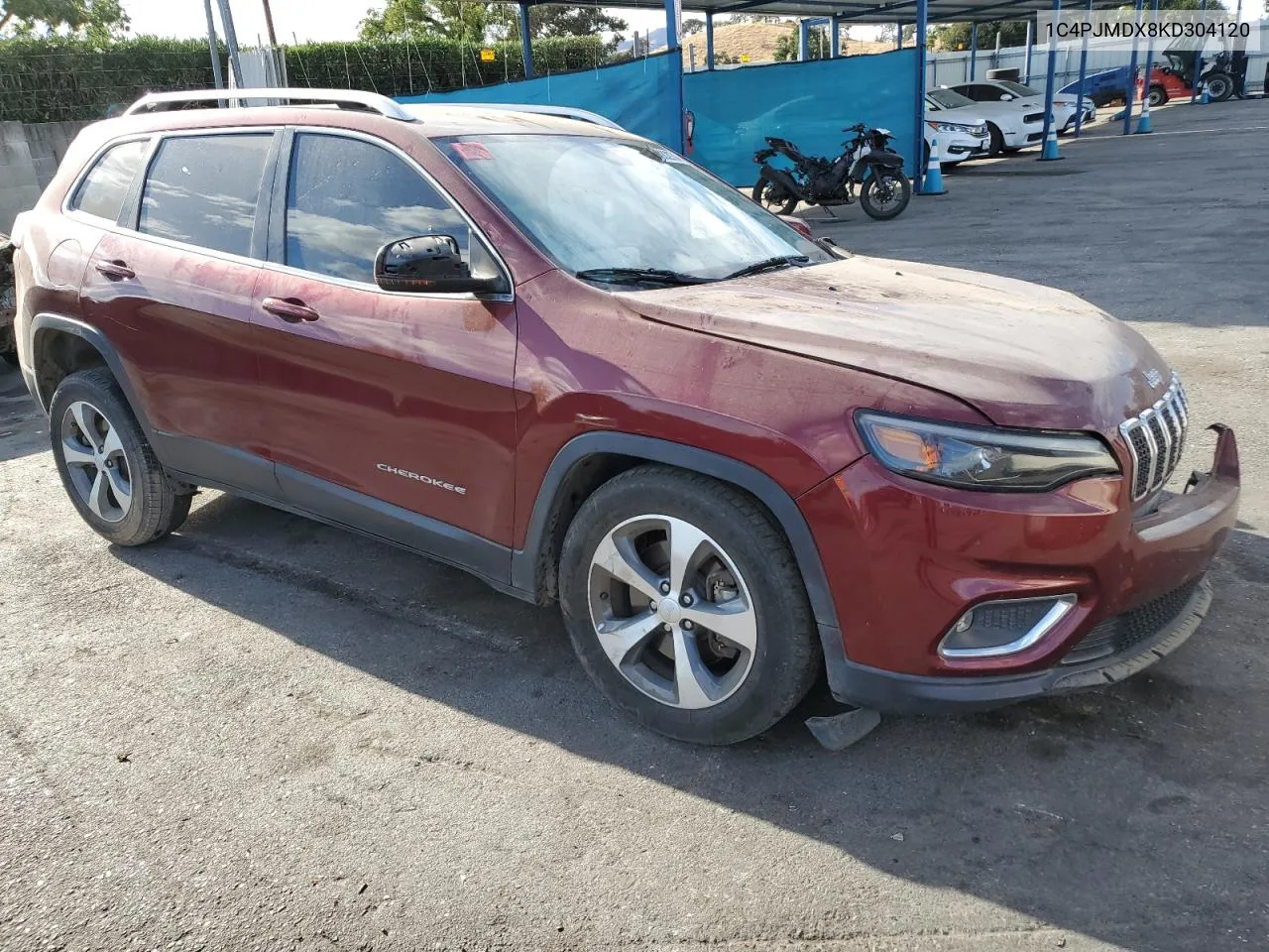 2019 Jeep Cherokee Limited VIN: 1C4PJMDX8KD304120 Lot: 72082974