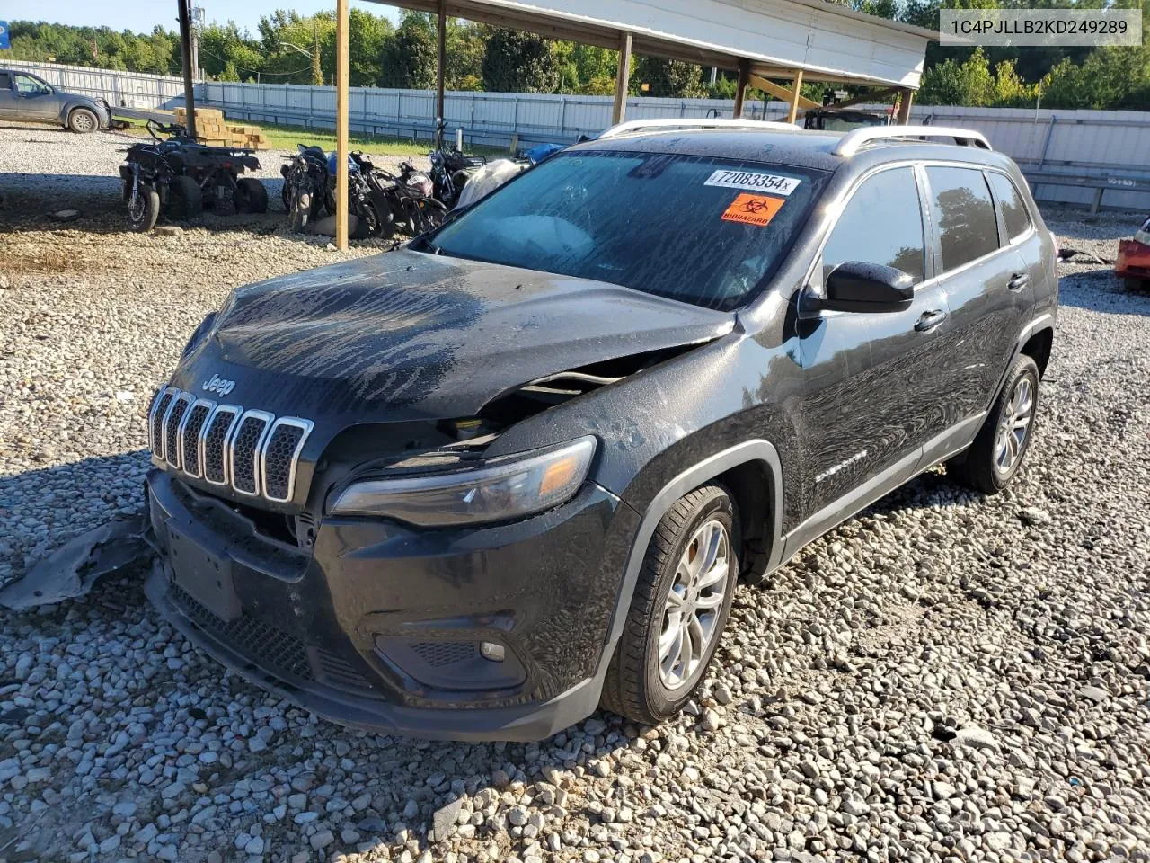 2019 Jeep Cherokee Latitude Plus VIN: 1C4PJLLB2KD249289 Lot: 72083354