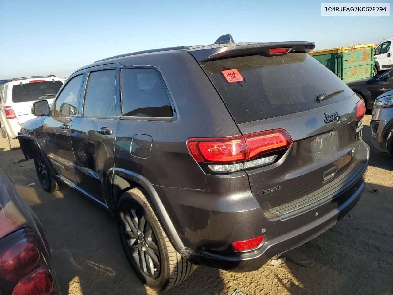 2019 Jeep Grand Cherokee Laredo VIN: 1C4RJFAG7KC578794 Lot: 72291344