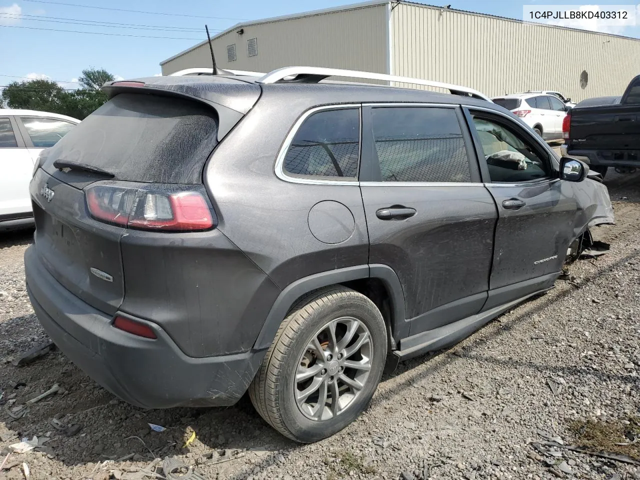 2019 Jeep Cherokee Latitude Plus VIN: 1C4PJLLB8KD403312 Lot: 72340634