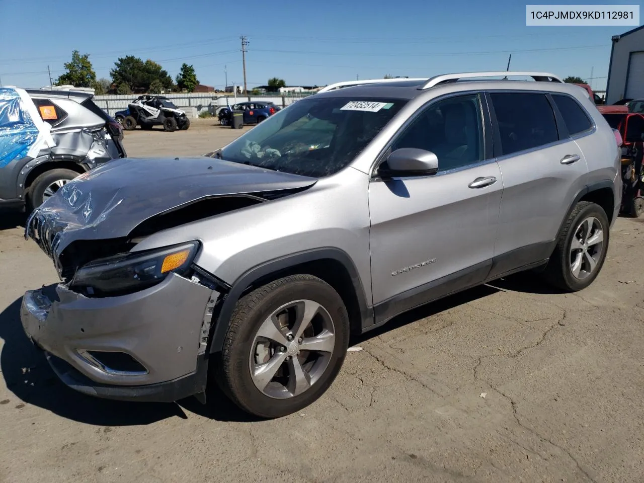 2019 Jeep Cherokee Limited VIN: 1C4PJMDX9KD112981 Lot: 72452514