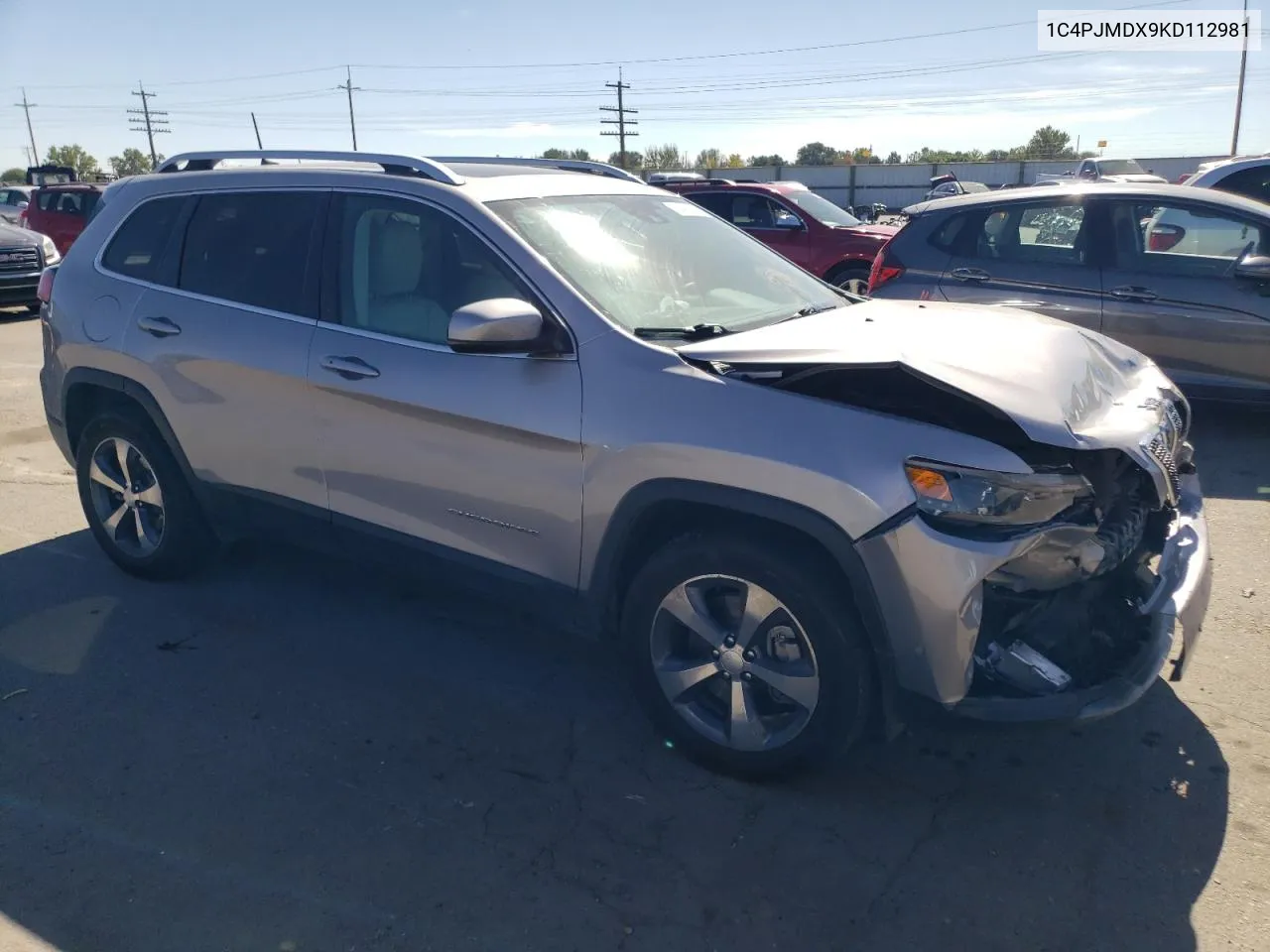 2019 Jeep Cherokee Limited VIN: 1C4PJMDX9KD112981 Lot: 72452514