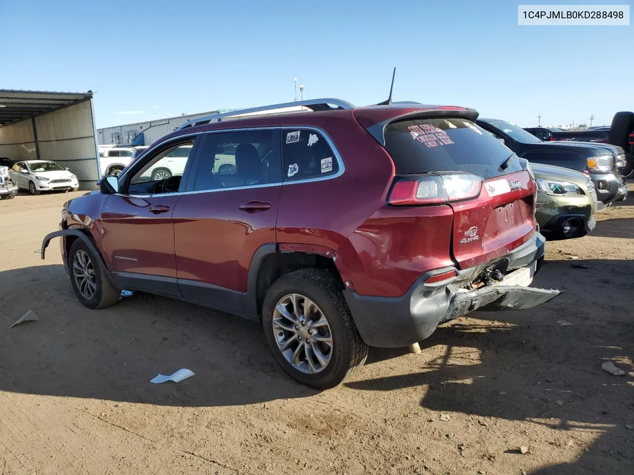 2019 Jeep Cherokee Latitude Plus VIN: 1C4PJMLB0KD288498 Lot: 72580514