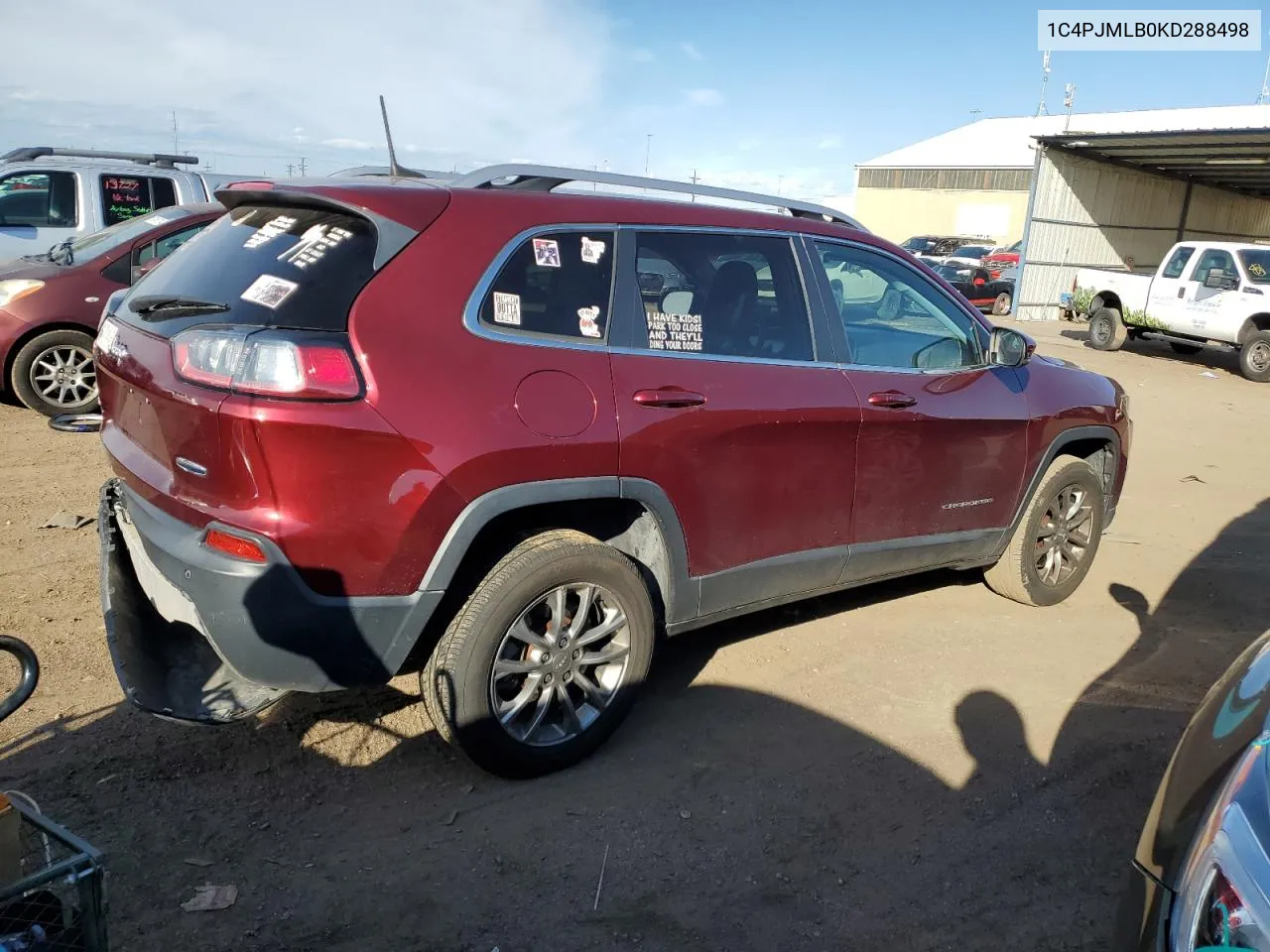 2019 Jeep Cherokee Latitude Plus VIN: 1C4PJMLB0KD288498 Lot: 72580514