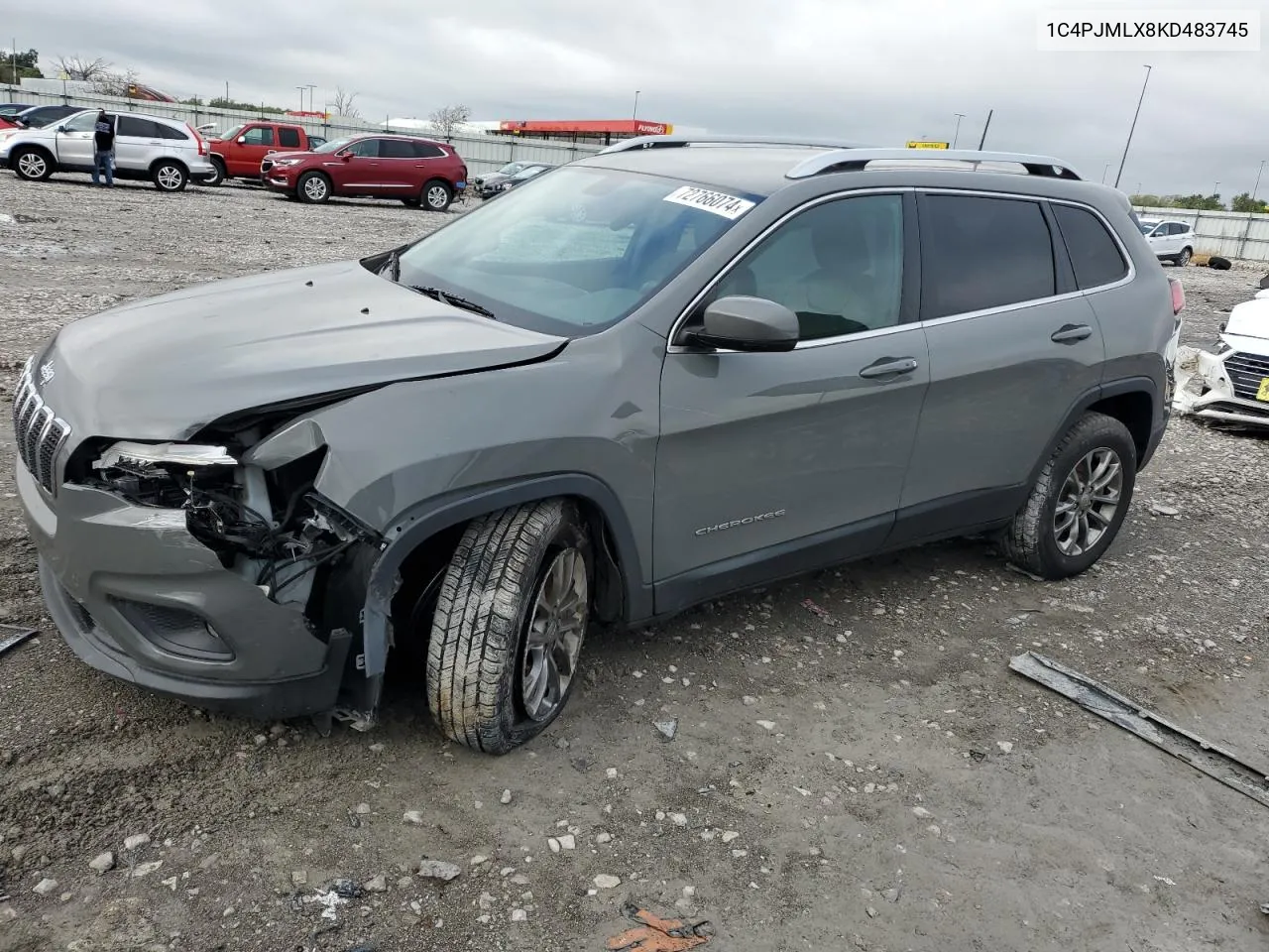 2019 Jeep Cherokee Latitude Plus VIN: 1C4PJMLX8KD483745 Lot: 72766074