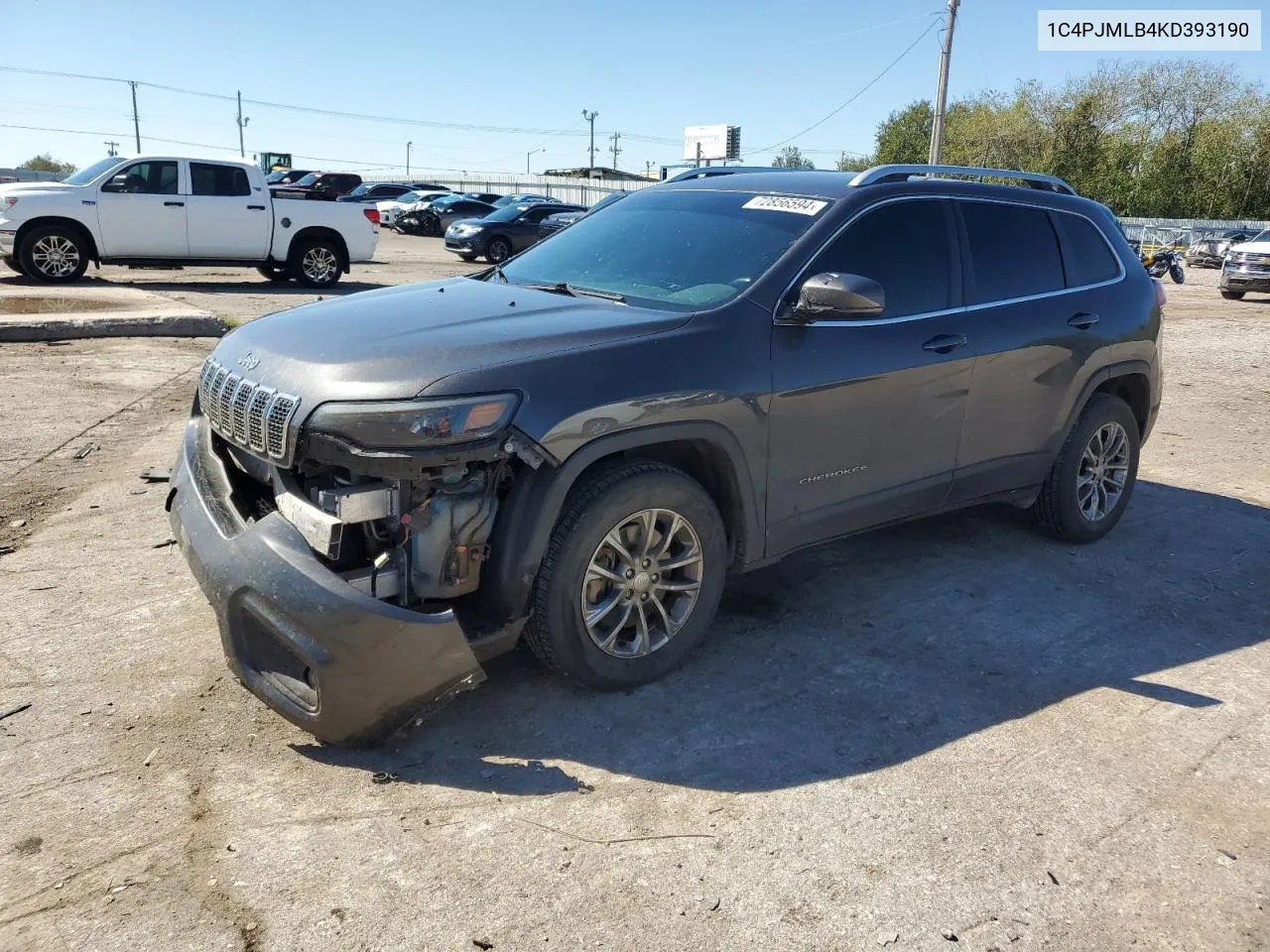 2019 Jeep Cherokee Latitude Plus VIN: 1C4PJMLB4KD393190 Lot: 72856594