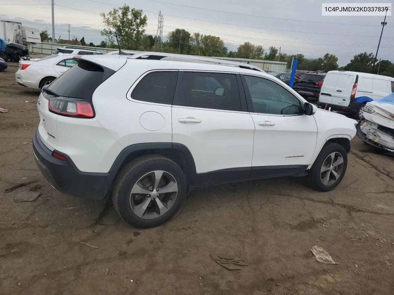 2019 Jeep Cherokee Limited VIN: 1C4PJMDX2KD337839 Lot: 73181254