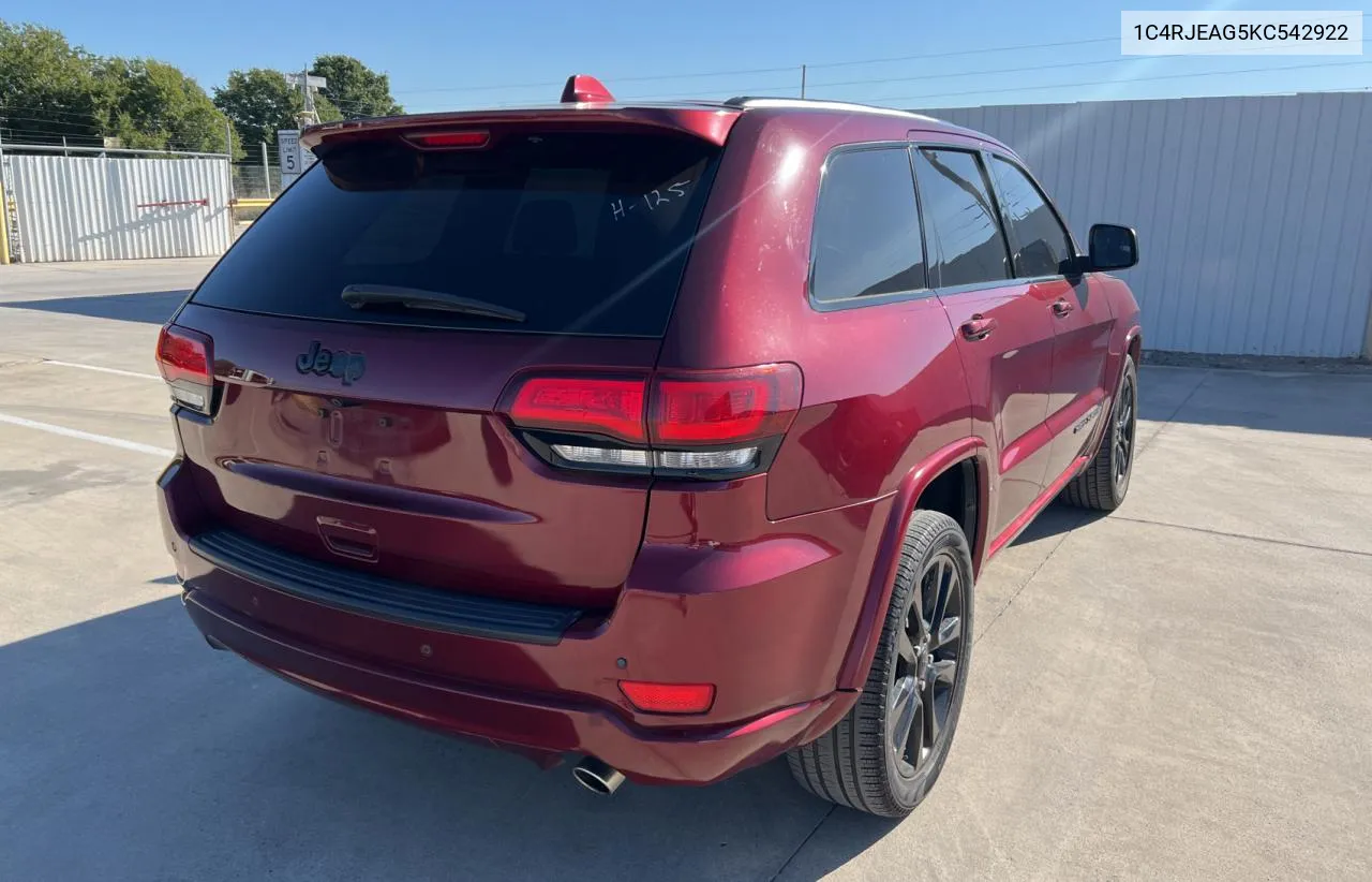 2019 Jeep Grand Cherokee Laredo VIN: 1C4RJEAG5KC542922 Lot: 74230884