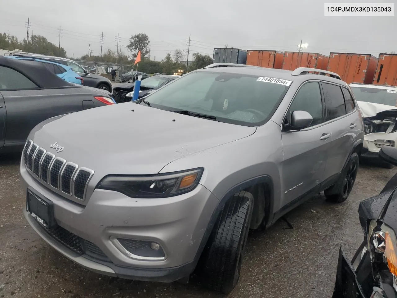 2019 Jeep Cherokee Limited VIN: 1C4PJMDX3KD135043 Lot: 74401854