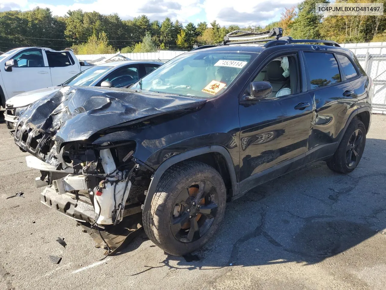 2019 Jeep Cherokee Latitude Plus VIN: 1C4PJMLBXKD481497 Lot: 74529114