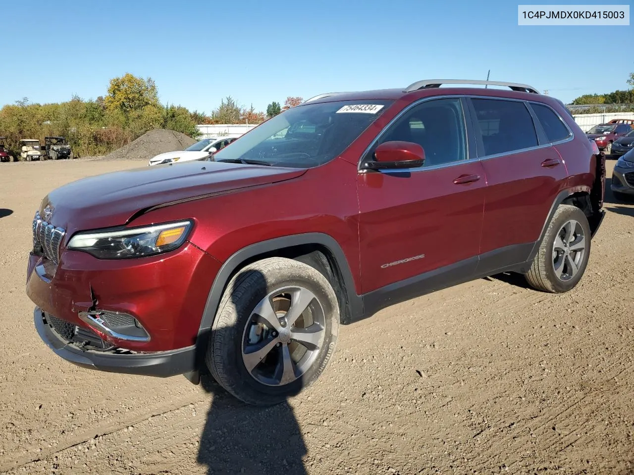 2019 Jeep Cherokee Limited VIN: 1C4PJMDX0KD415003 Lot: 75464334