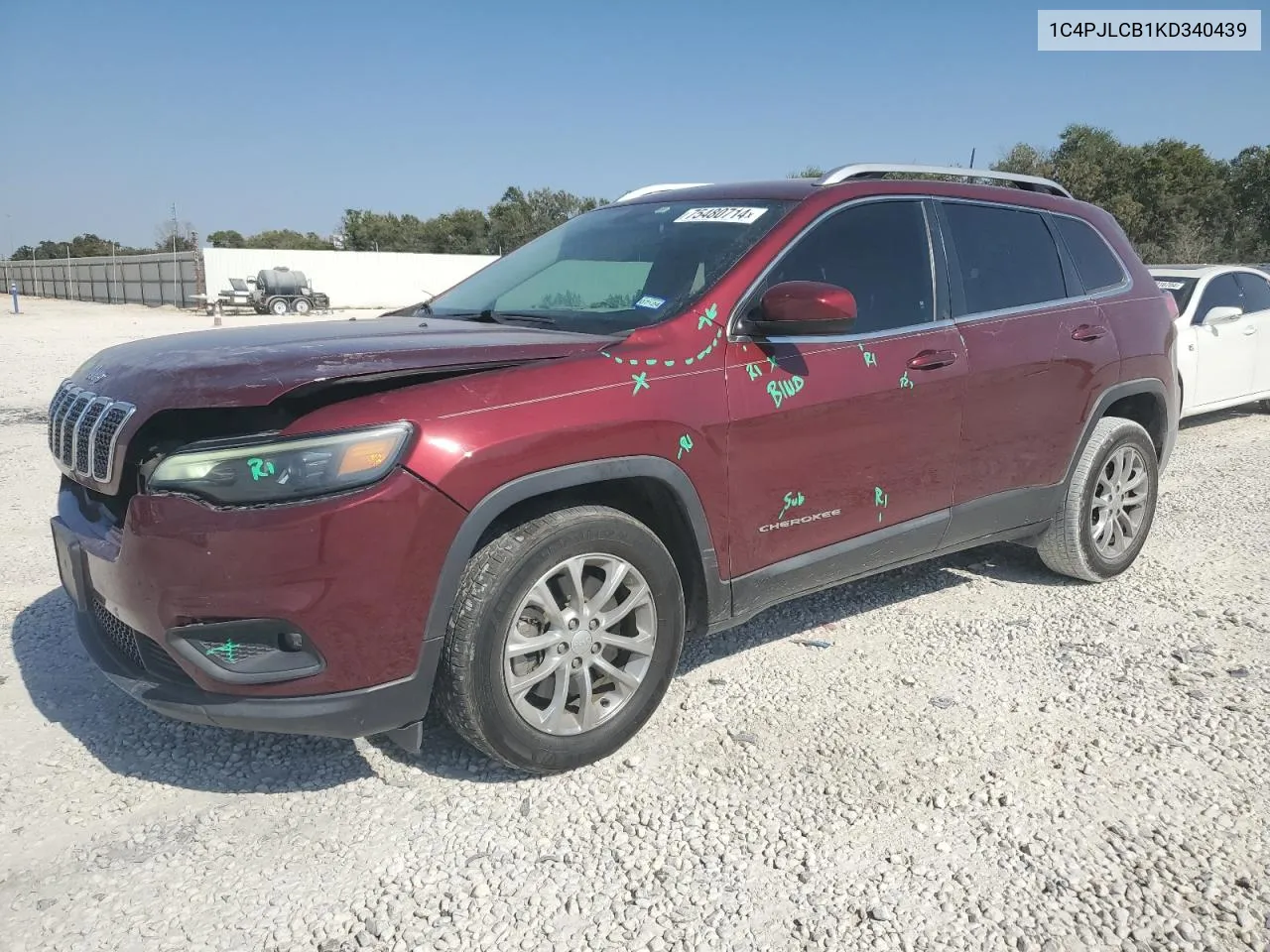 2019 Jeep Cherokee Latitude VIN: 1C4PJLCB1KD340439 Lot: 75480714