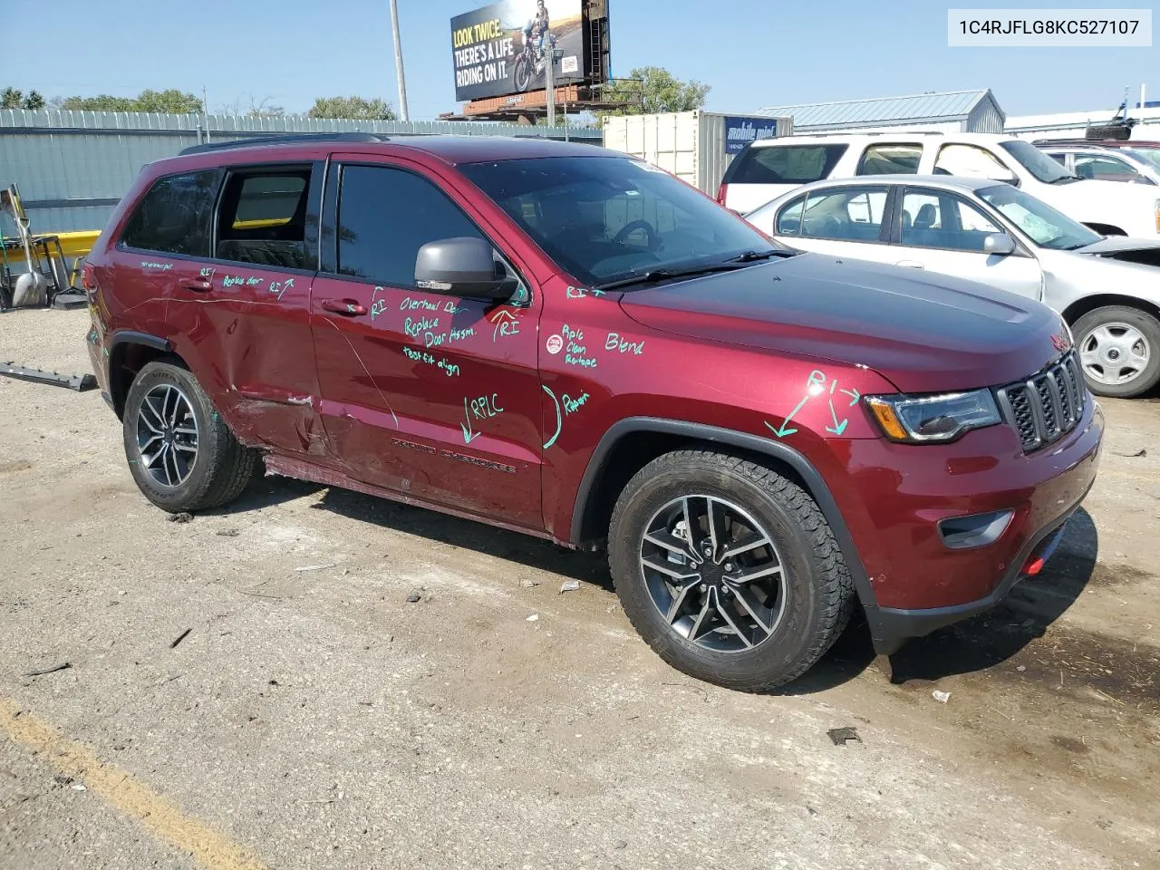 2019 Jeep Grand Cherokee Trailhawk VIN: 1C4RJFLG8KC527107 Lot: 75554984