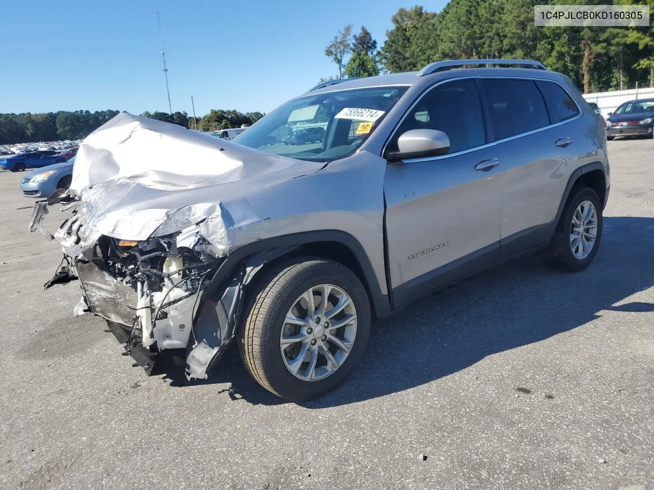 2019 Jeep Cherokee Latitude VIN: 1C4PJLCB0KD160305 Lot: 75866214