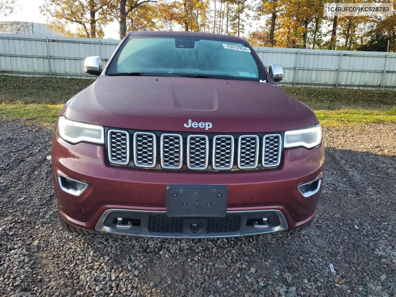 2019 Jeep Grand Cherokee Overland VIN: 1C4RJFCG9KC528783 Lot: 75912854