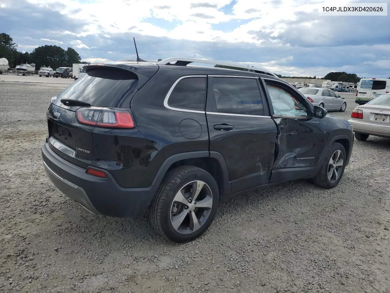 2019 Jeep Cherokee Limited VIN: 1C4PJLDX3KD420626 Lot: 75954134