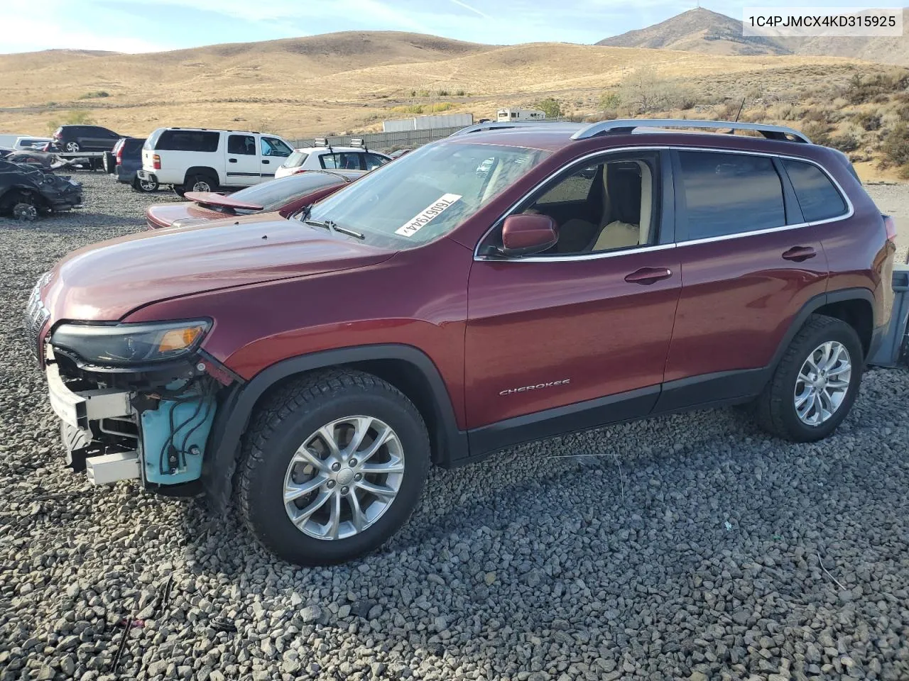 2019 Jeep Cherokee Latitude VIN: 1C4PJMCX4KD315925 Lot: 76067944