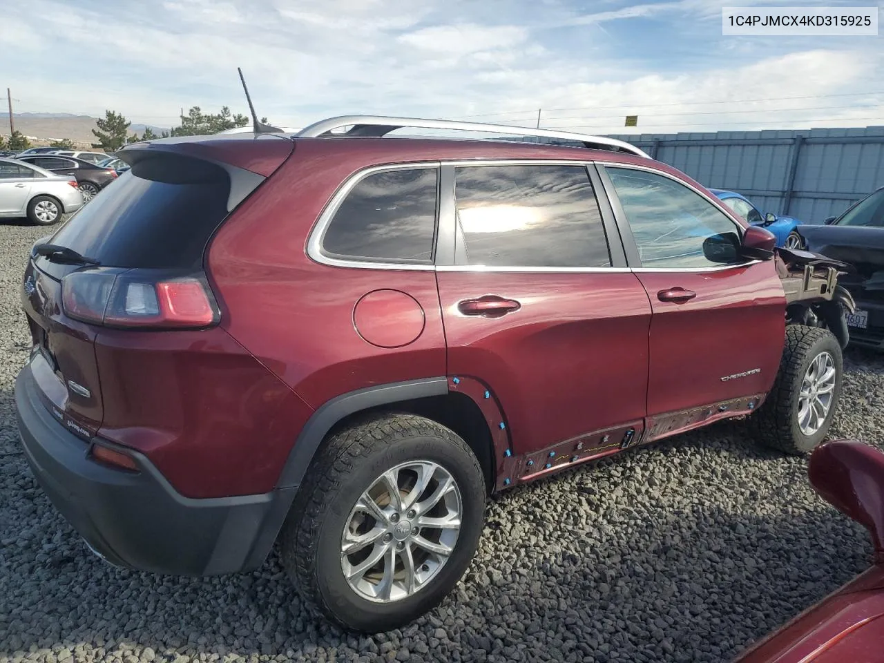 2019 Jeep Cherokee Latitude VIN: 1C4PJMCX4KD315925 Lot: 76067944