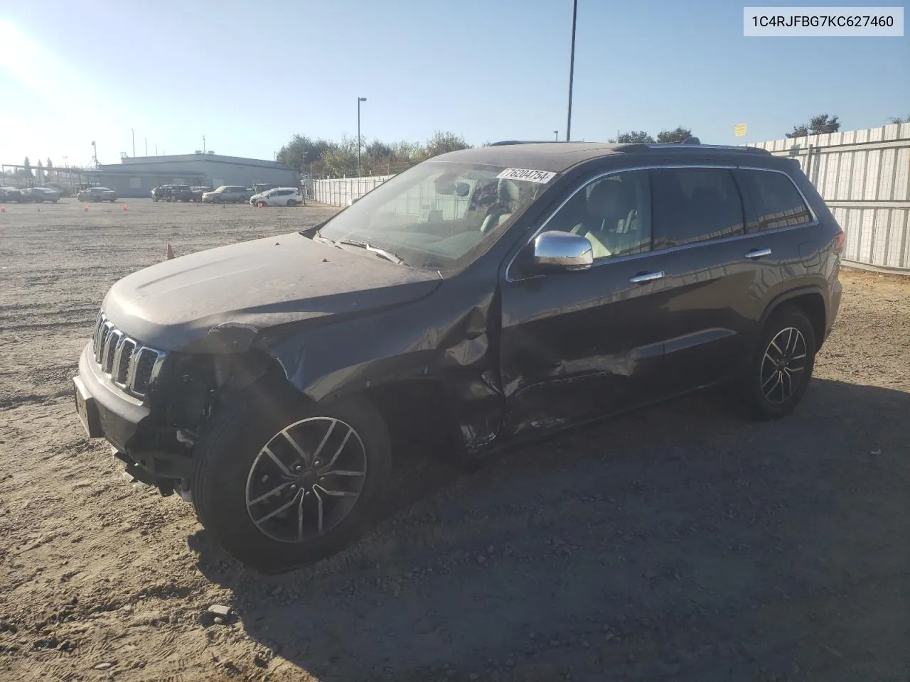 2019 Jeep Grand Cherokee Limited VIN: 1C4RJFBG7KC627460 Lot: 76204754