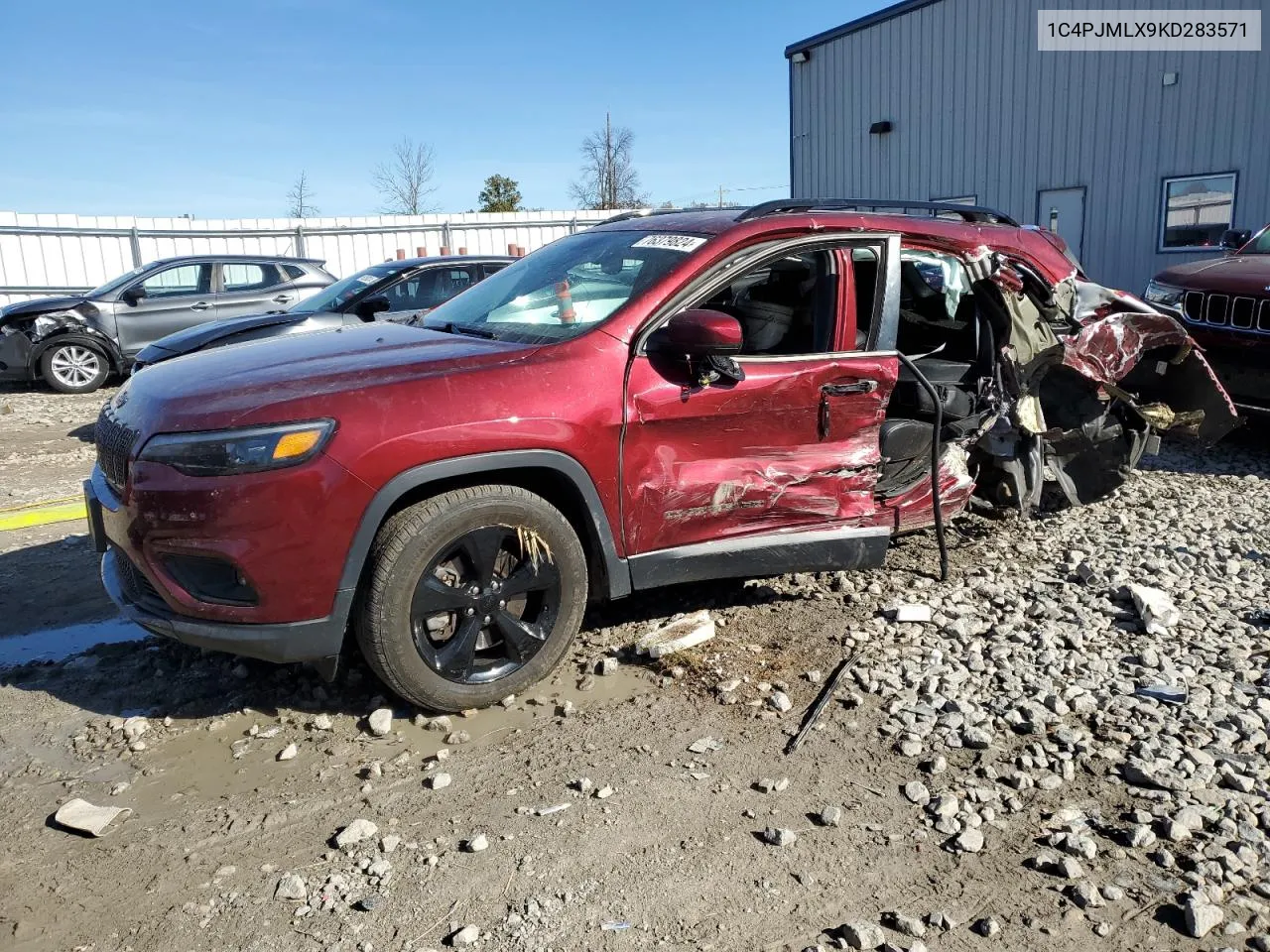 2019 Jeep Cherokee Latitude Plus VIN: 1C4PJMLX9KD283571 Lot: 76379824