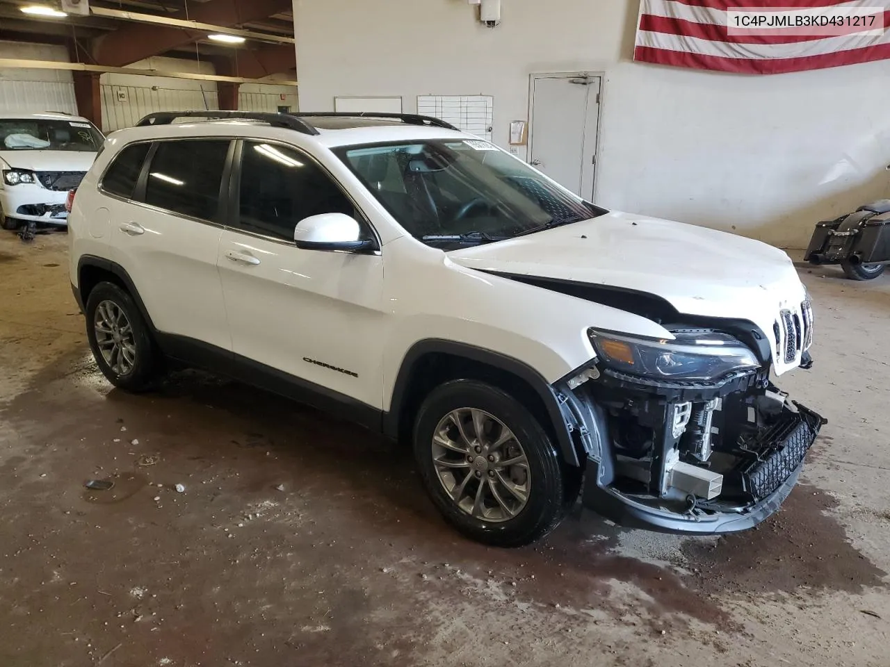 2019 Jeep Cherokee Latitude Plus VIN: 1C4PJMLB3KD431217 Lot: 76501624