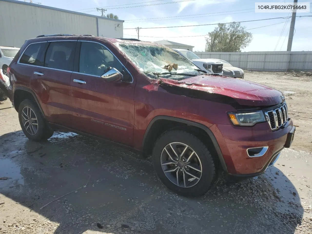 2019 Jeep Grand Cherokee Limited VIN: 1C4RJFBG2KC756643 Lot: 76628014