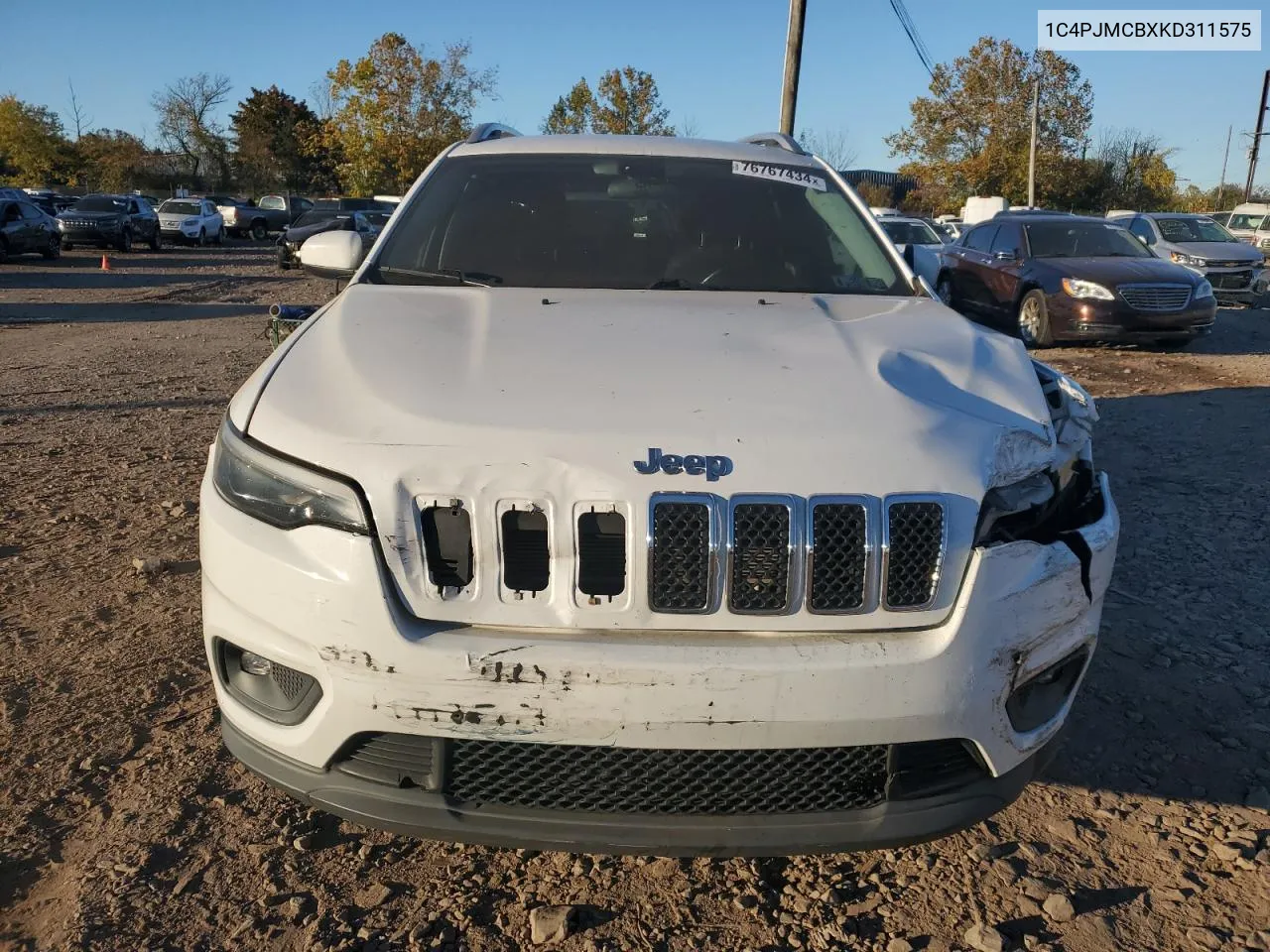 2019 Jeep Cherokee Latitude VIN: 1C4PJMCBXKD311575 Lot: 76767434