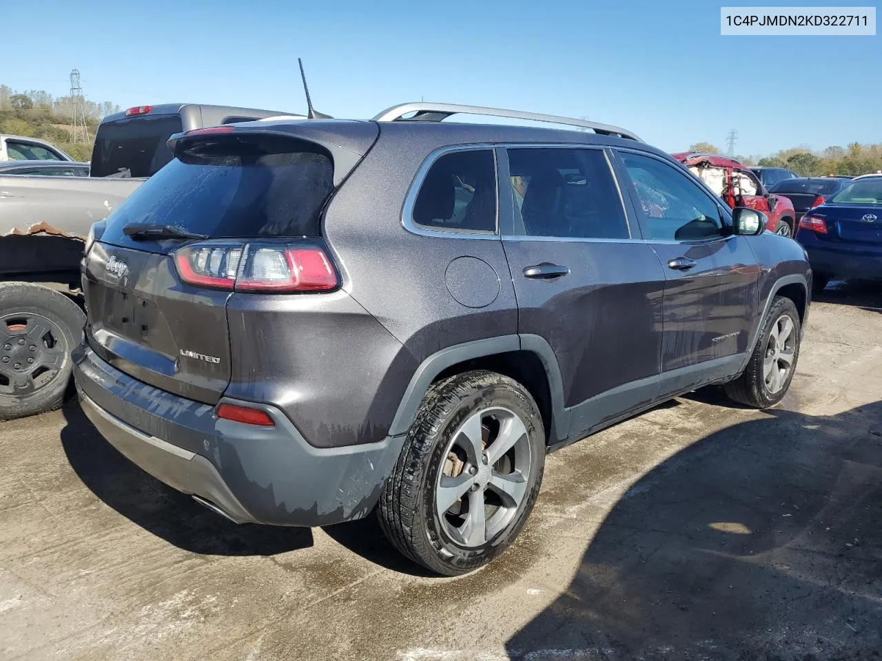 2019 Jeep Cherokee Limited VIN: 1C4PJMDN2KD322711 Lot: 76834414