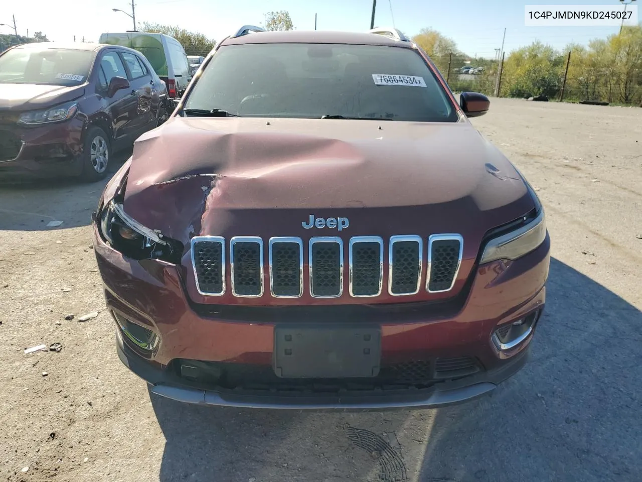 2019 Jeep Cherokee Limited VIN: 1C4PJMDN9KD245027 Lot: 76864534