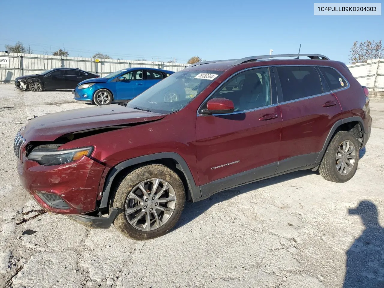 2019 Jeep Cherokee Latitude Plus VIN: 1C4PJLLB9KD204303 Lot: 76938504