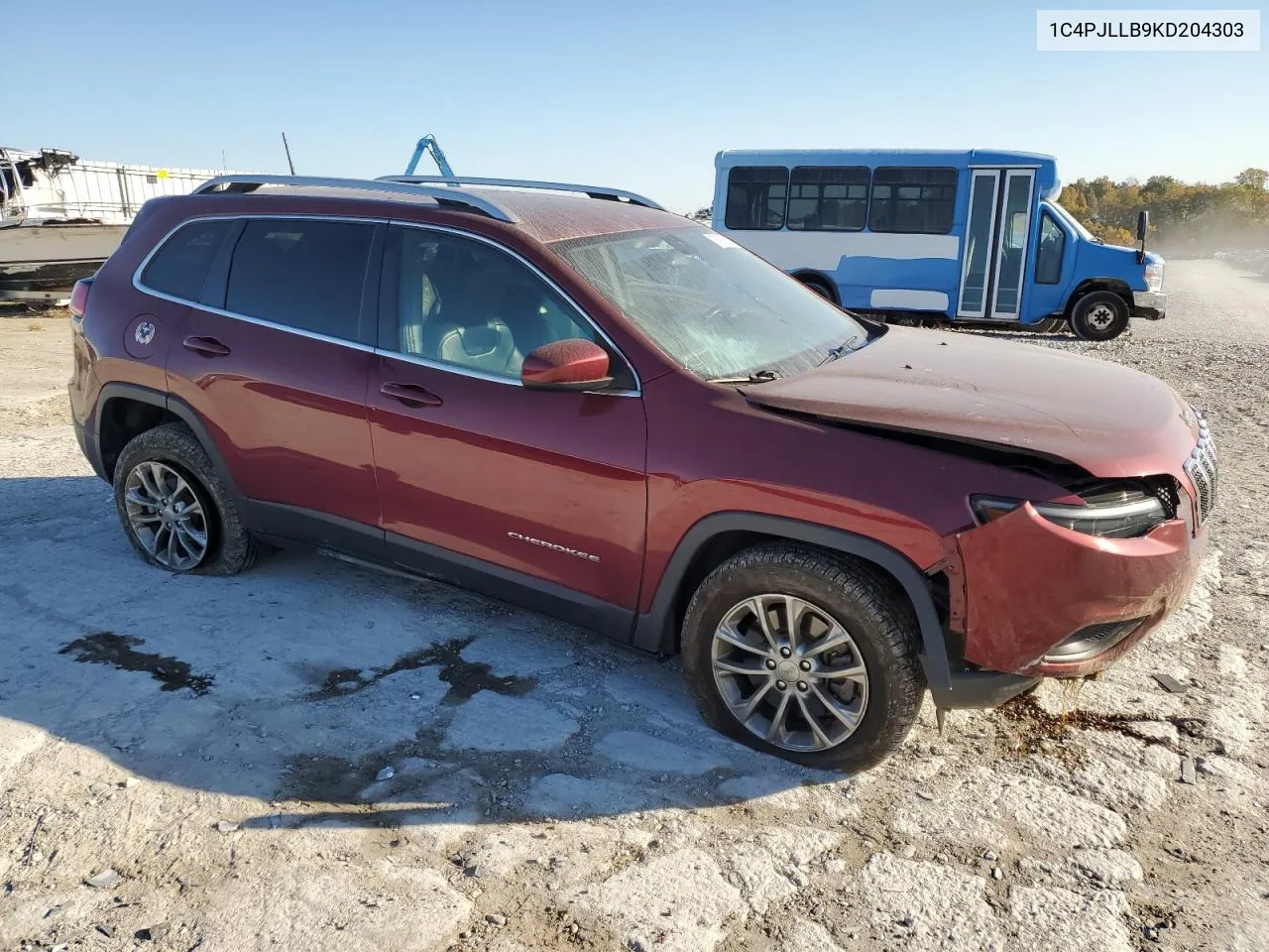 2019 Jeep Cherokee Latitude Plus VIN: 1C4PJLLB9KD204303 Lot: 76938504