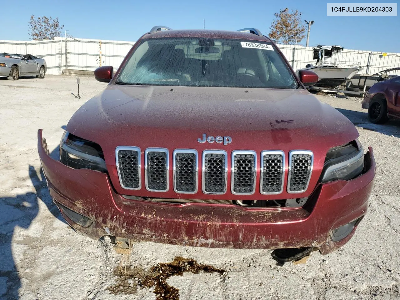 2019 Jeep Cherokee Latitude Plus VIN: 1C4PJLLB9KD204303 Lot: 76938504