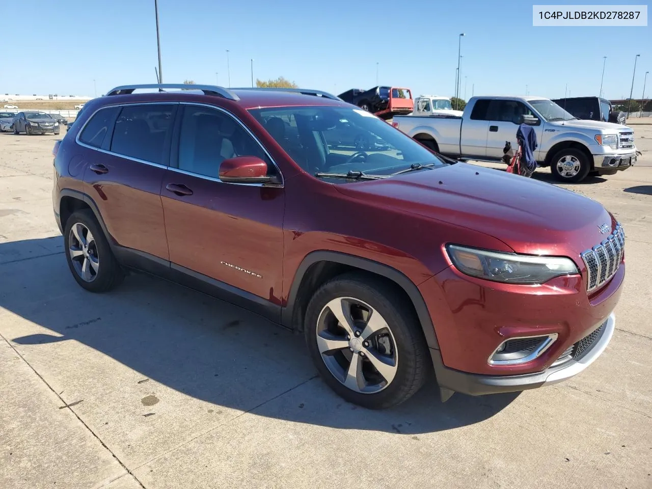 2019 Jeep Cherokee Limited VIN: 1C4PJLDB2KD278287 Lot: 77033564