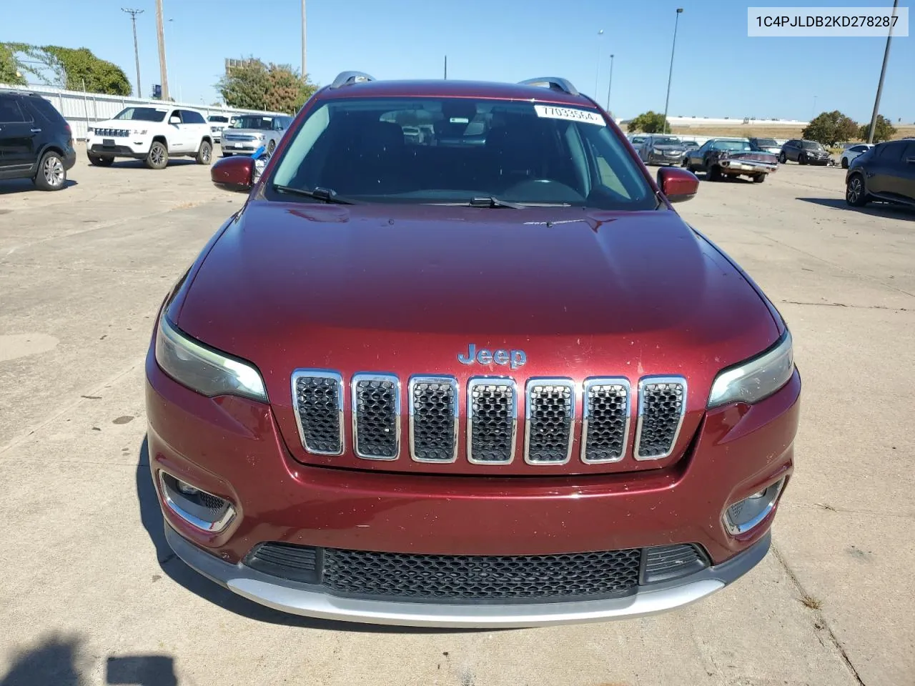 2019 Jeep Cherokee Limited VIN: 1C4PJLDB2KD278287 Lot: 77033564