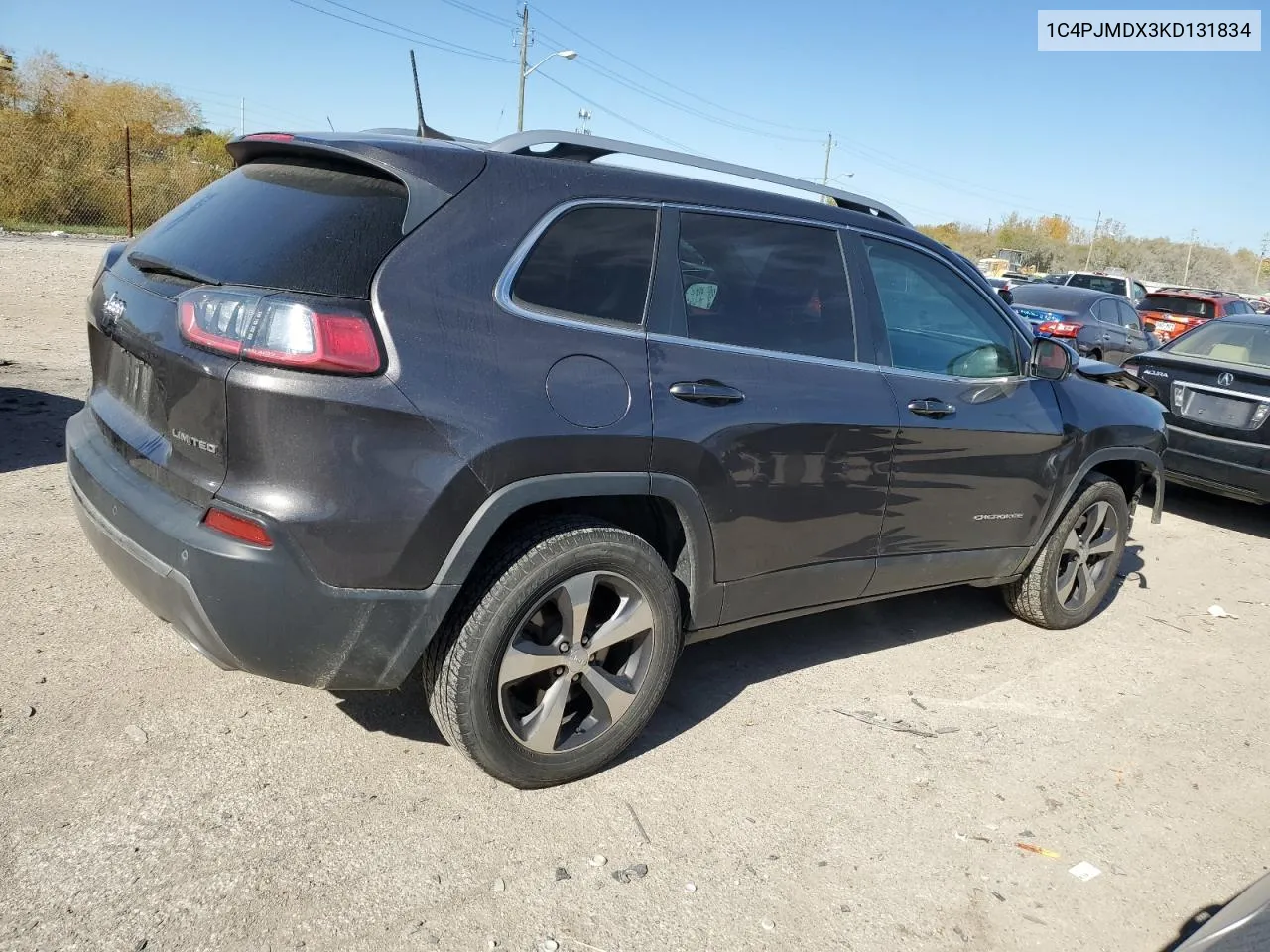 2019 Jeep Cherokee Limited VIN: 1C4PJMDX3KD131834 Lot: 77209574