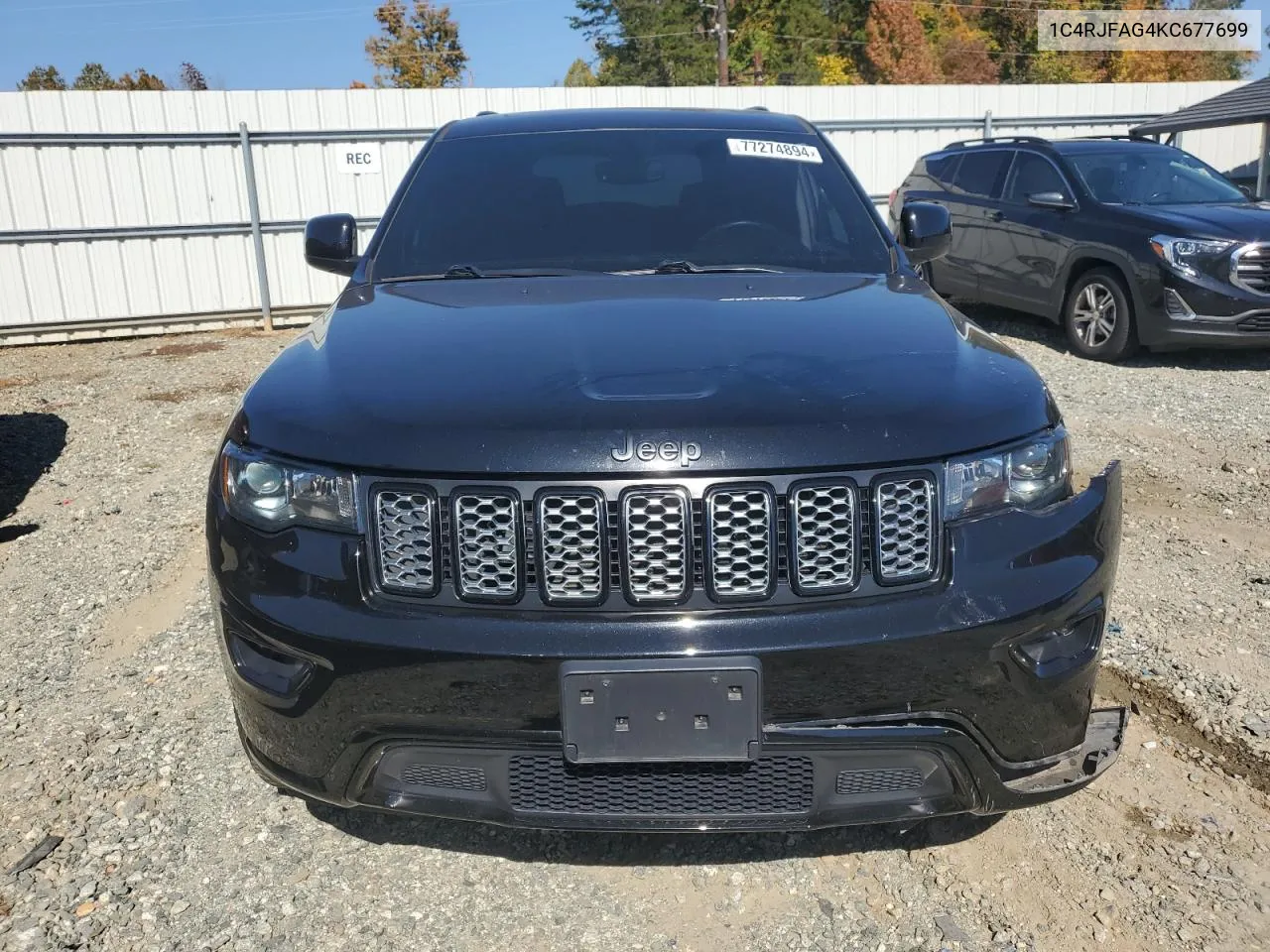 2019 Jeep Grand Cherokee Laredo VIN: 1C4RJFAG4KC677699 Lot: 77274894