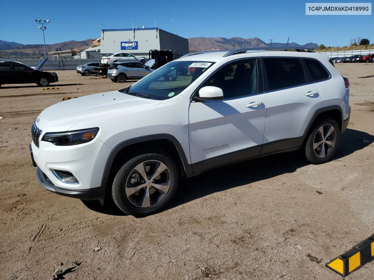 2019 Jeep Cherokee Limited VIN: 1C4PJMDX6KD418990 Lot: 77417694