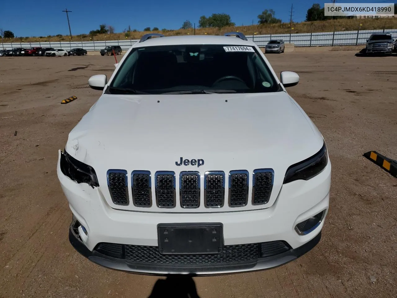 2019 Jeep Cherokee Limited VIN: 1C4PJMDX6KD418990 Lot: 77417694