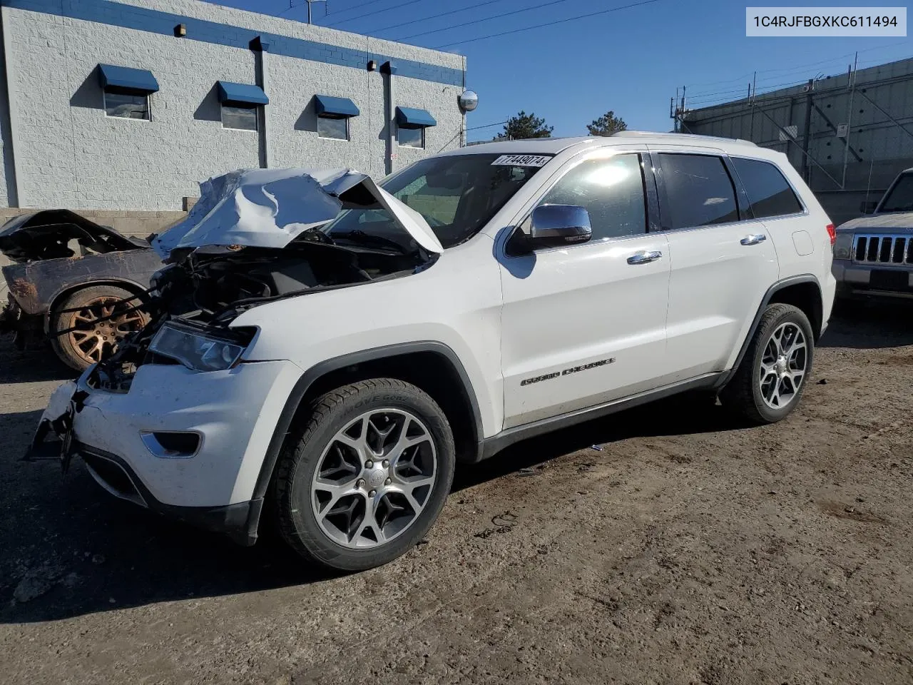 2019 Jeep Grand Cherokee Limited VIN: 1C4RJFBGXKC611494 Lot: 77449074