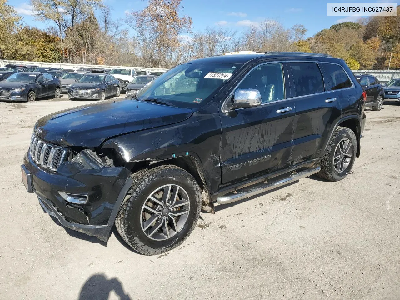 2019 Jeep Grand Cherokee Limited VIN: 1C4RJFBG1KC627437 Lot: 77537294