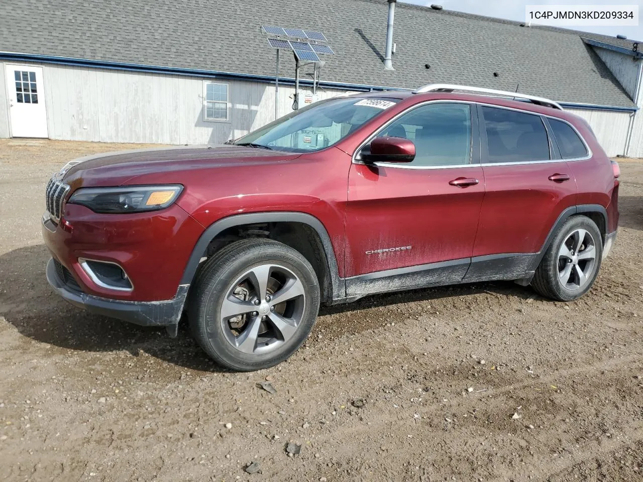 2019 Jeep Cherokee Limited VIN: 1C4PJMDN3KD209334 Lot: 77598614