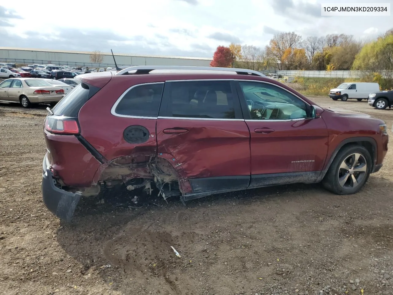 2019 Jeep Cherokee Limited VIN: 1C4PJMDN3KD209334 Lot: 77598614