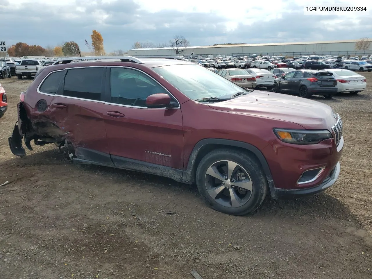 2019 Jeep Cherokee Limited VIN: 1C4PJMDN3KD209334 Lot: 77598614